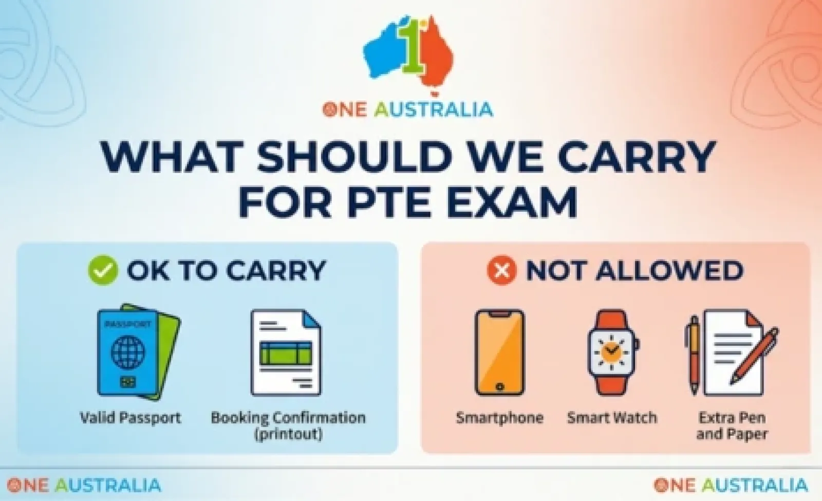 What should we carry for Pte exam